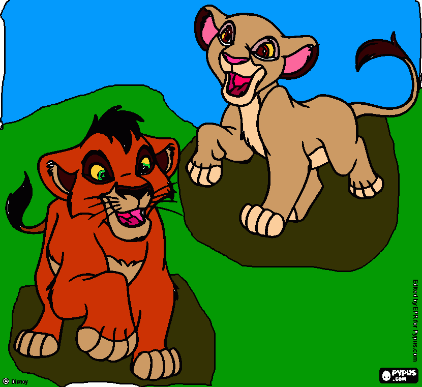 Taka and Sarabi coloring page