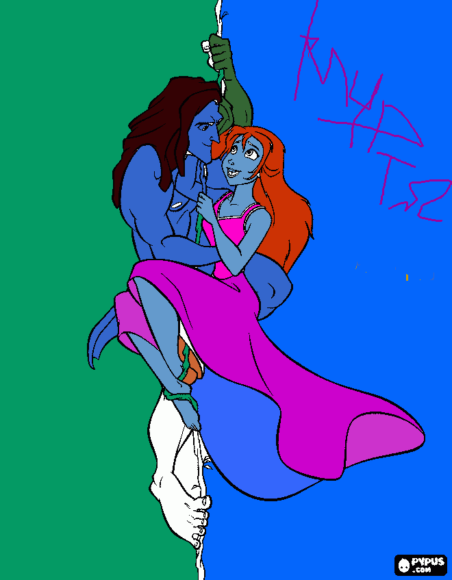 tarzan and jein coloring page