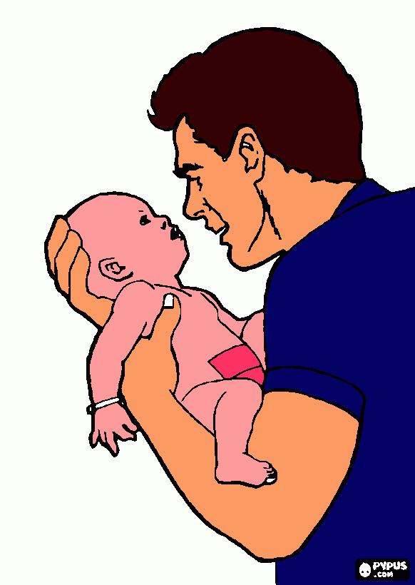 tata z dzieckiem coloring page