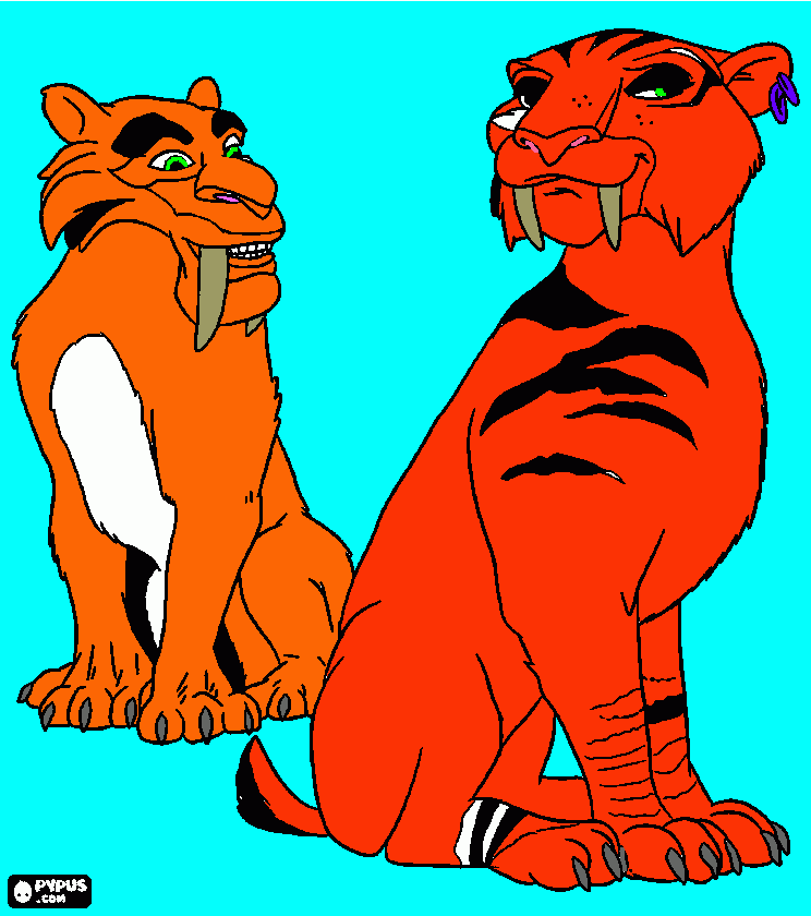 the 2 tigers coloring page