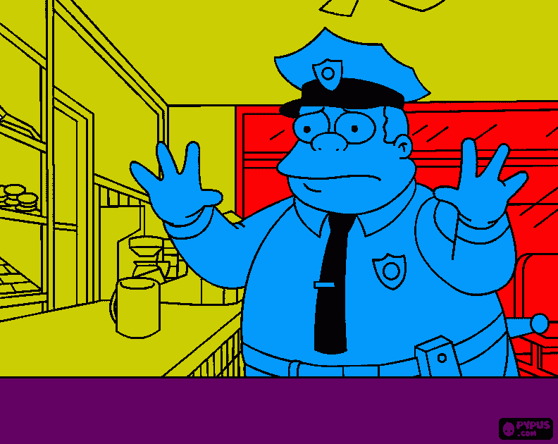 The chief of police of Springfield Clancy Wiggum  coloring page