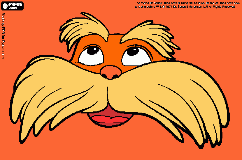 The Cute Lovable LORAX!!!!! coloring page