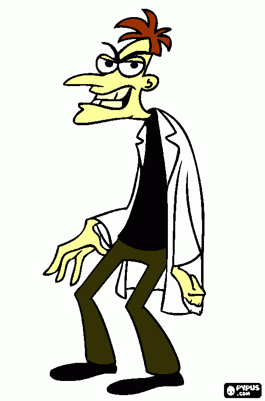 The evil Dr. Heinz Doofenshmirtz coloring book coloring page