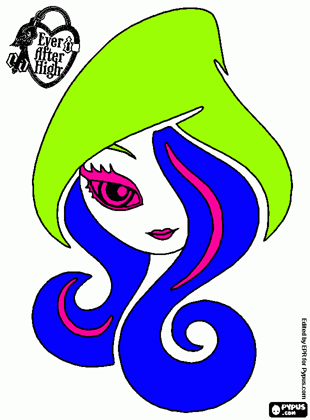 The female face of the logo of Ever After High  coloring page