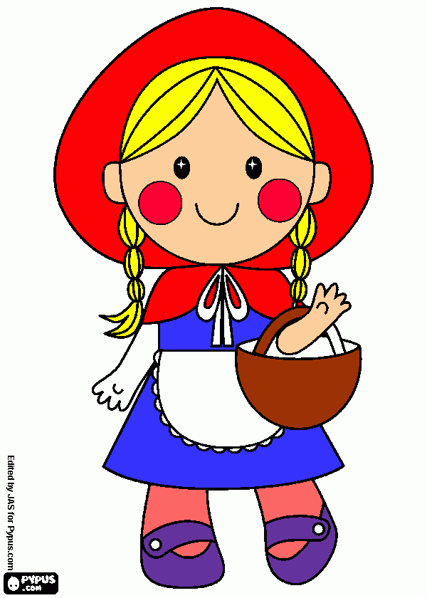 the girl in the red hood coloring page