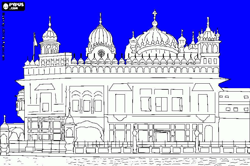 the golden temple coloring page