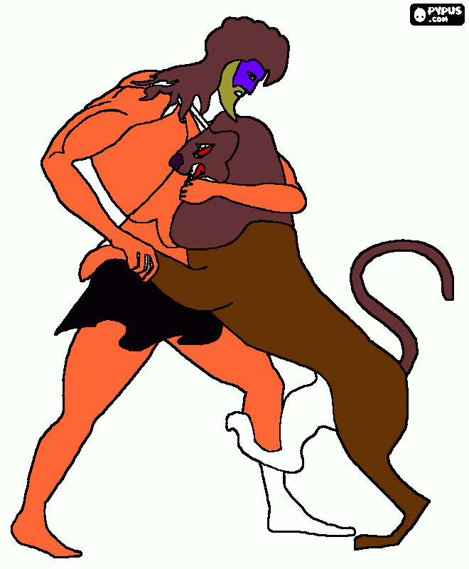 The Hercules Beats the Lion coloring page