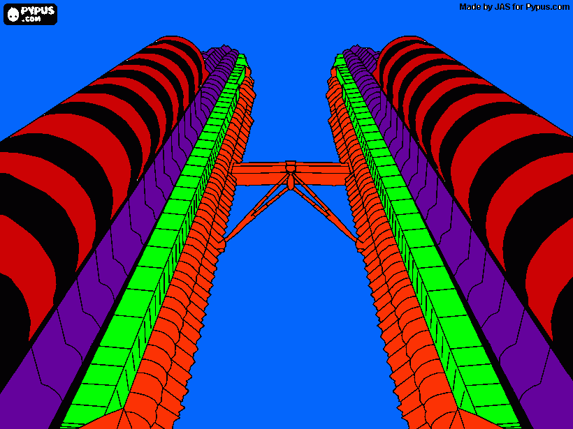 The impressive 88-storey Petronas Twin Towers  coloring page