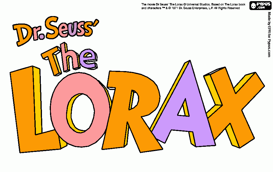 The Lorax Logo by Dr Seuss coloring page