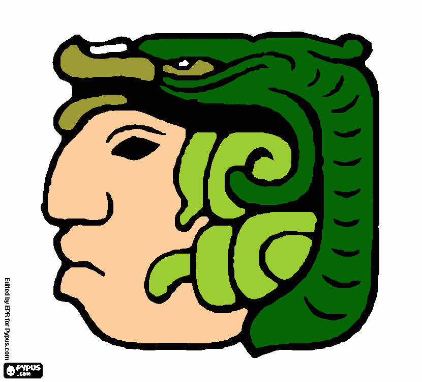 The Mayan God colored coloring page
