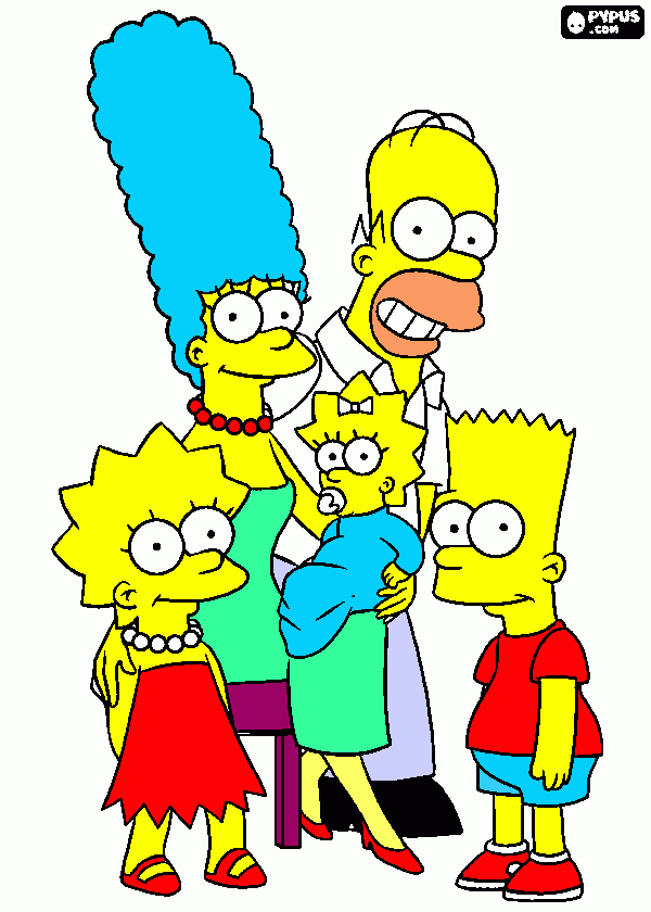the simpsn coloring page
