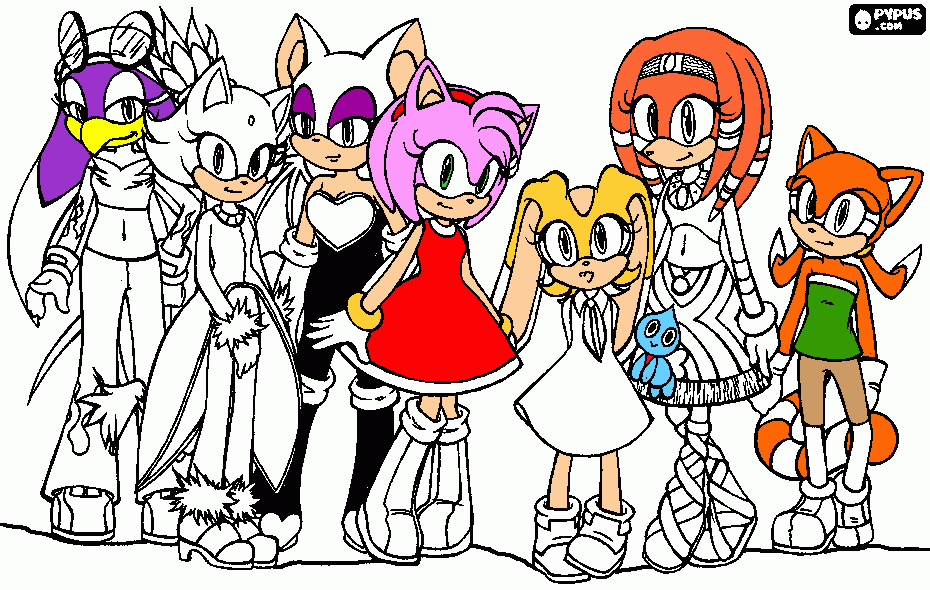 The Sonic Girls coloring page