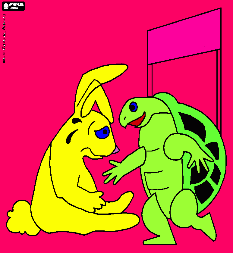 The tortoise and the hare coloring page