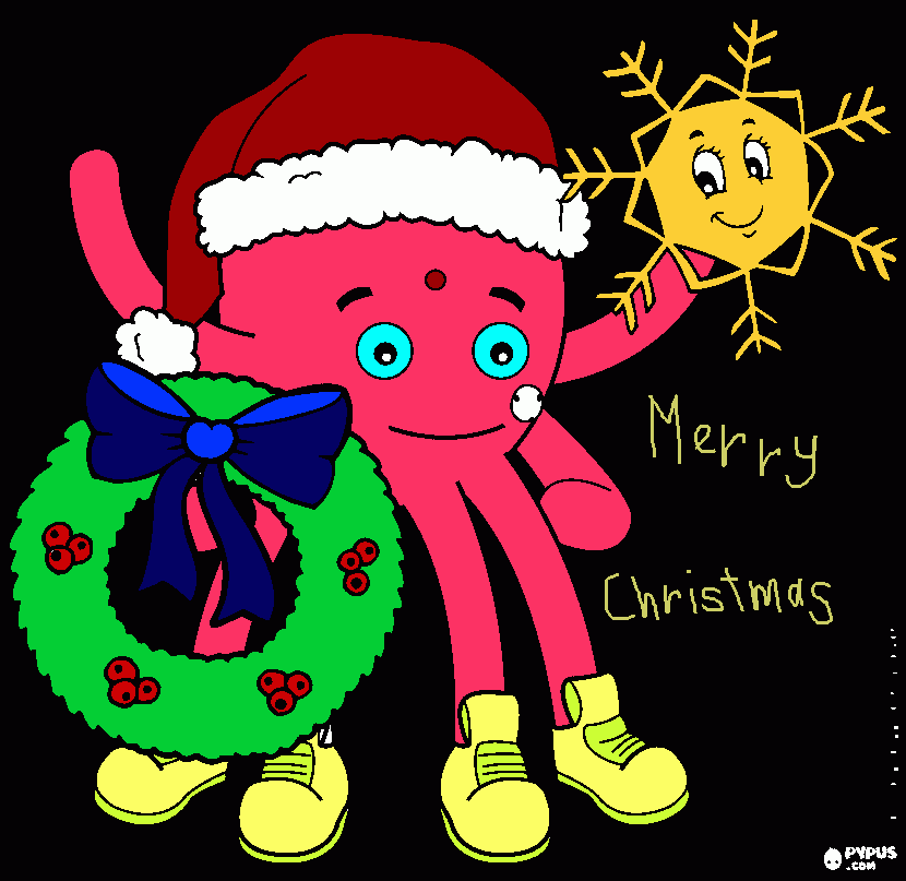 There's nothing more traditional than a Christmas Octopus coloring page