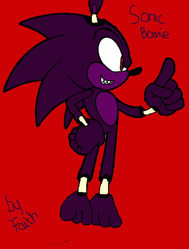 this is my picture of sonic the headchog but as bonnie in fnaf,FiveNightsAtFreddys,I hope you like the picture coloring page