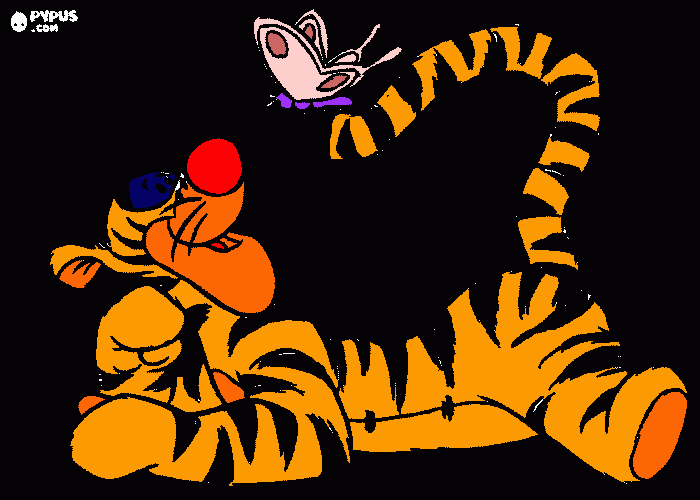 Tigger And The Butterfly coloring page
