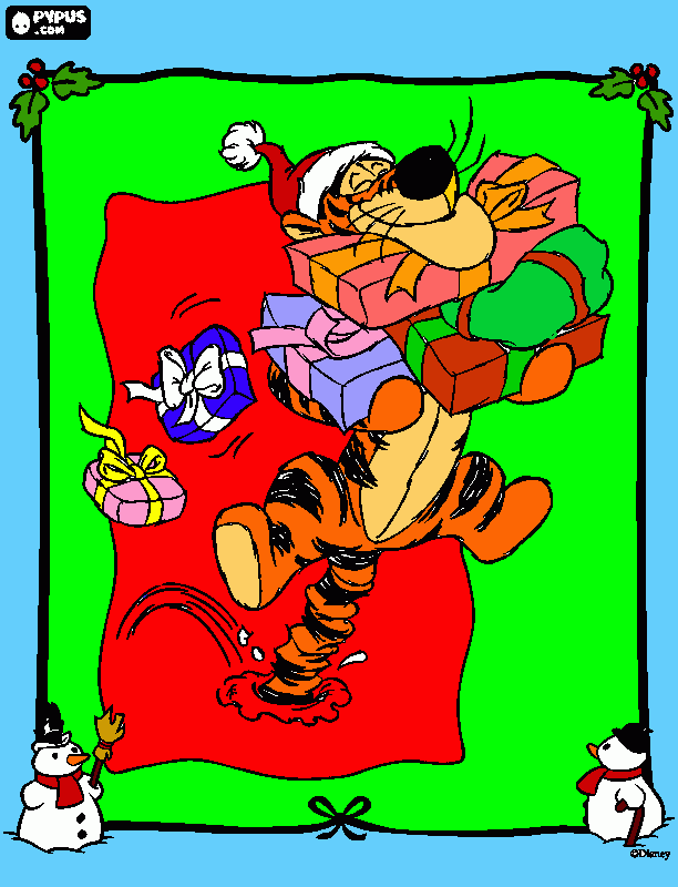 Tigger on Christmas!! ;) coloring page