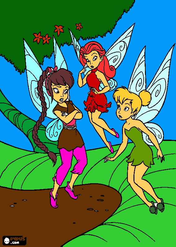 tinker bell and friends picture coloring page
