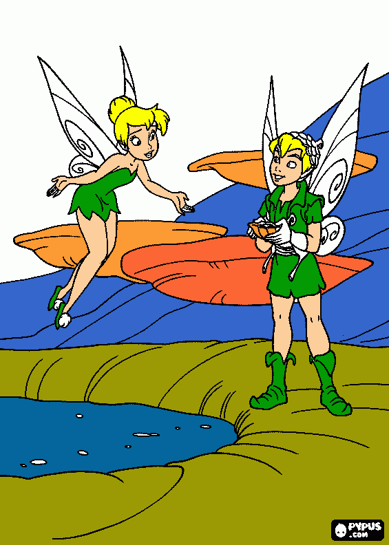 tinkerbell and terrence coloring page