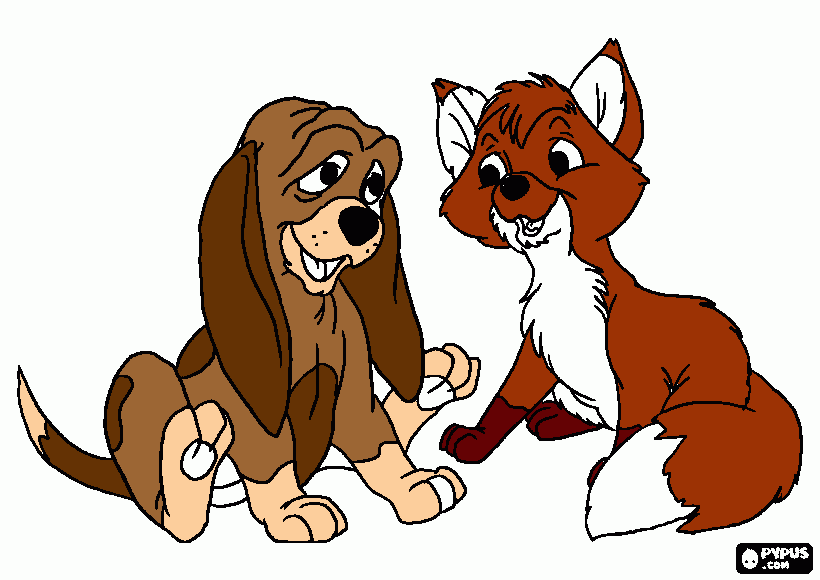 tod and copper coloring page