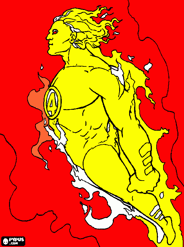 torch man coloring page