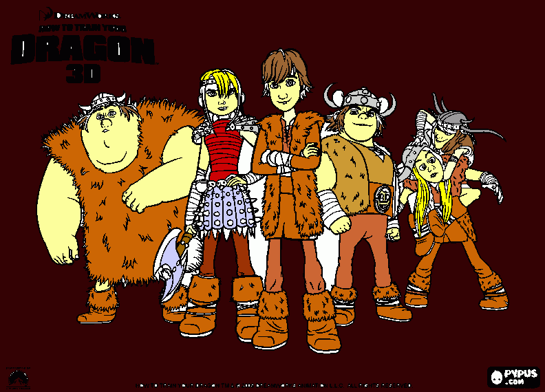 train your dragon gang coloring page