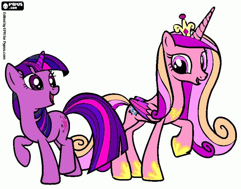 twilight n cadance coloring page