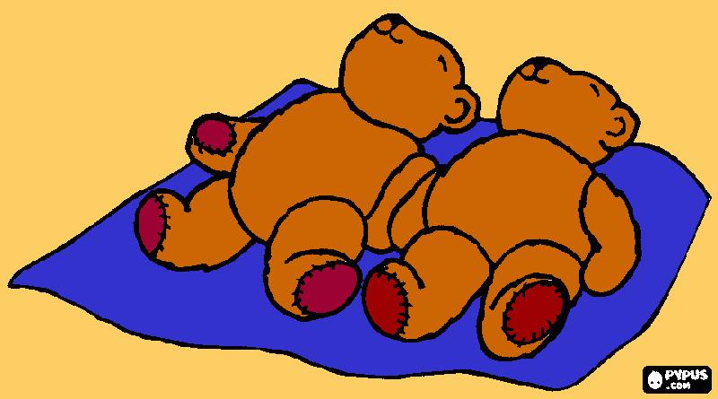 Two bears on the beach coloring page