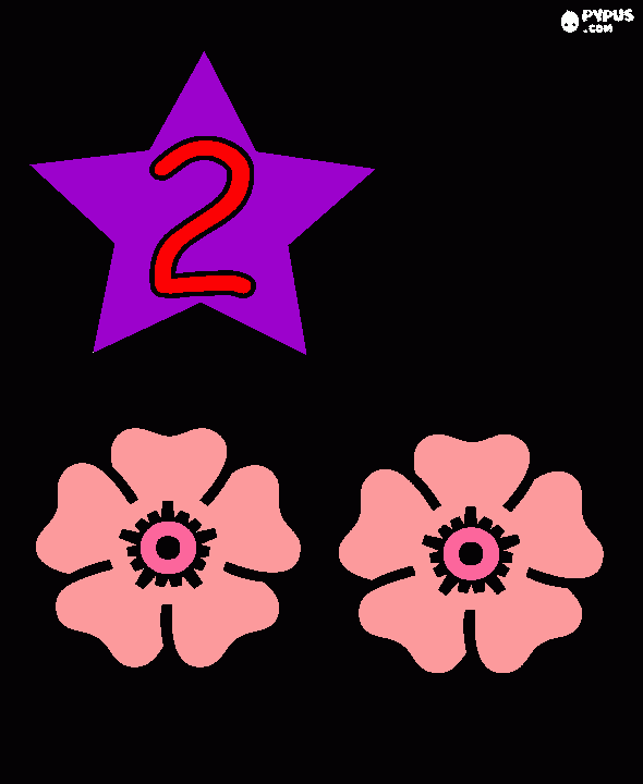 two flower coloring page
