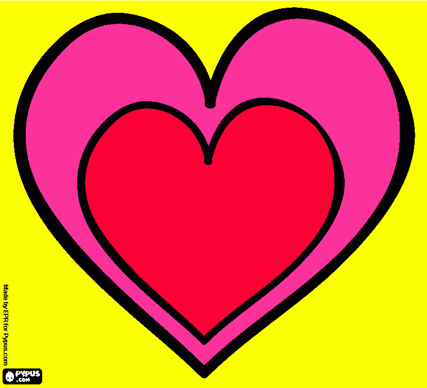 two hearts coloring page