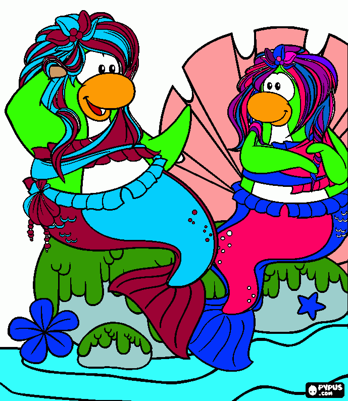 Two Mermaids Near the Sea coloring page