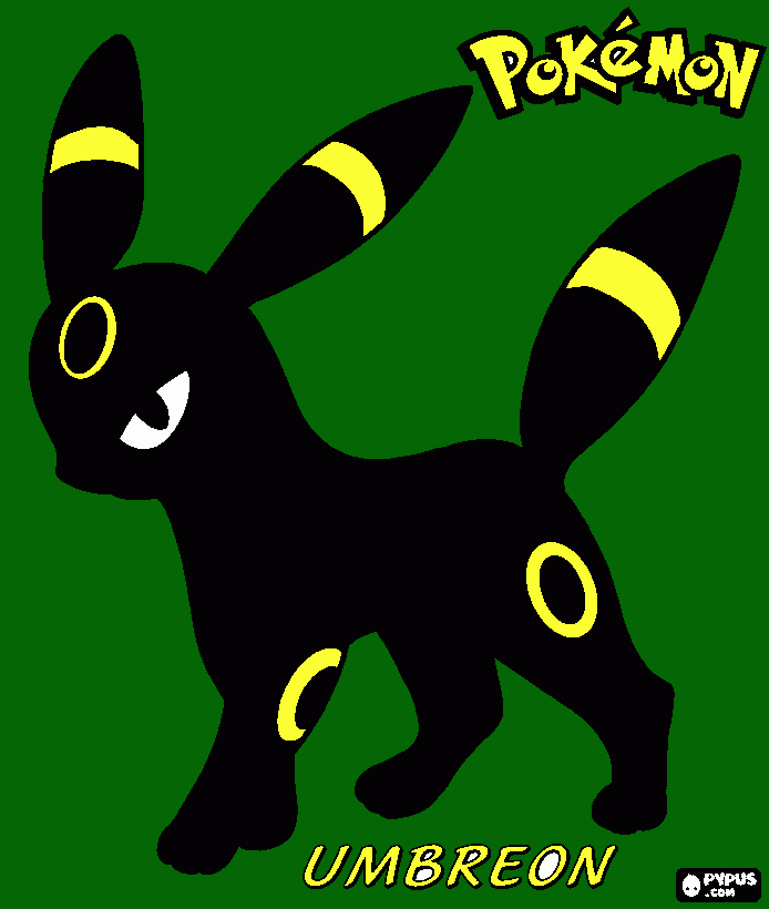 umbreon pokemon dawing coloring page