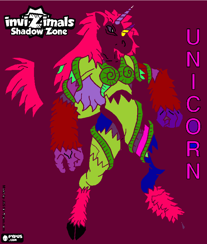 unicorn invizimals shadow zone coloring page