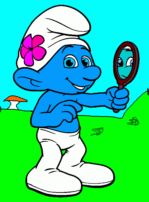 Vanity Smurf coloring page