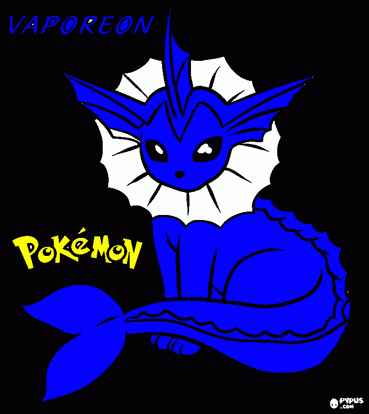 vaporeon pokemon coloring page