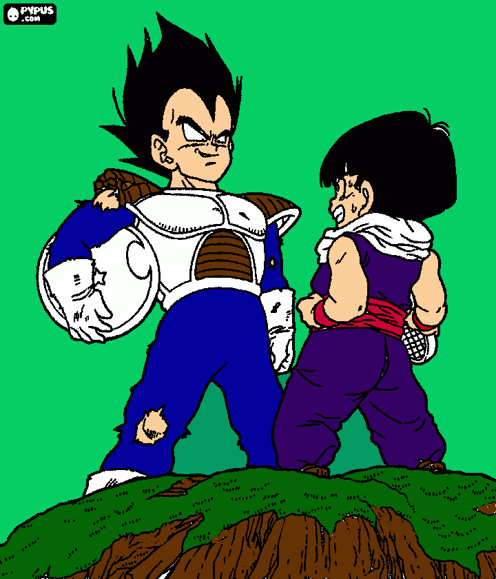 vegeta and gohan coloring page