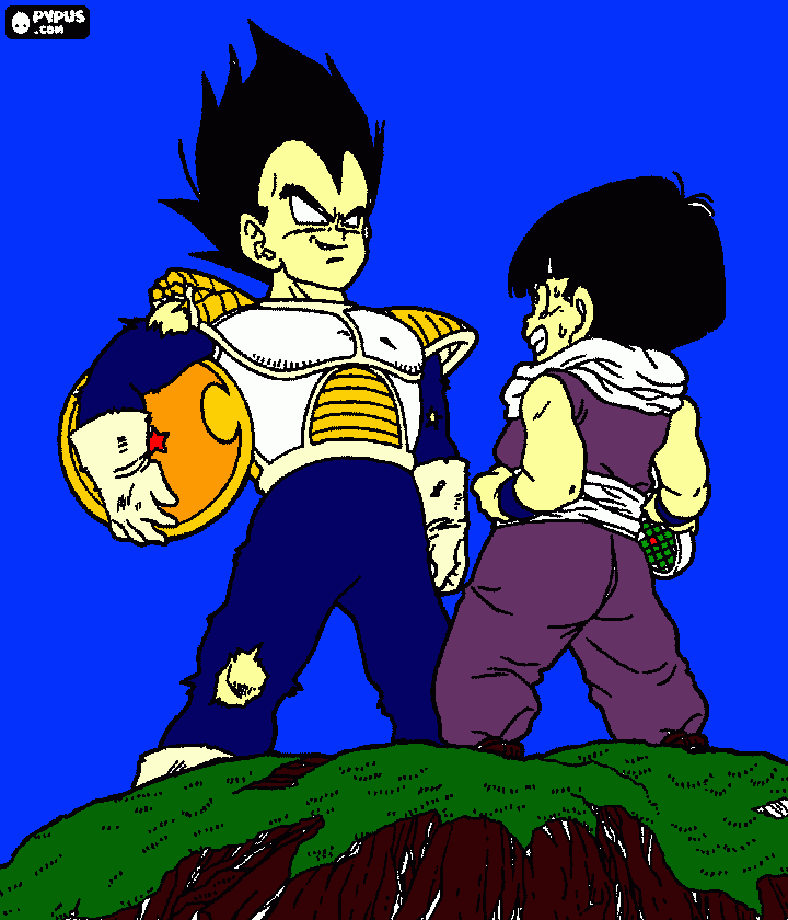 Vegeta and Kid Gohan coloring page