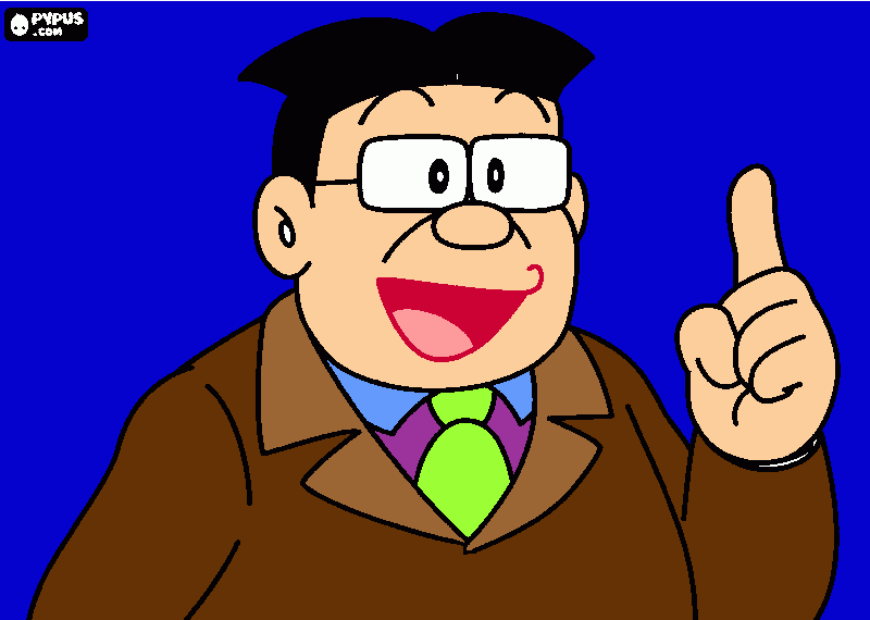 very cute Sensei, Doraemon character coloring page