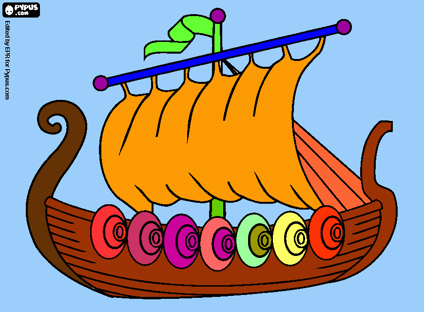 Vikingska lod coloring page