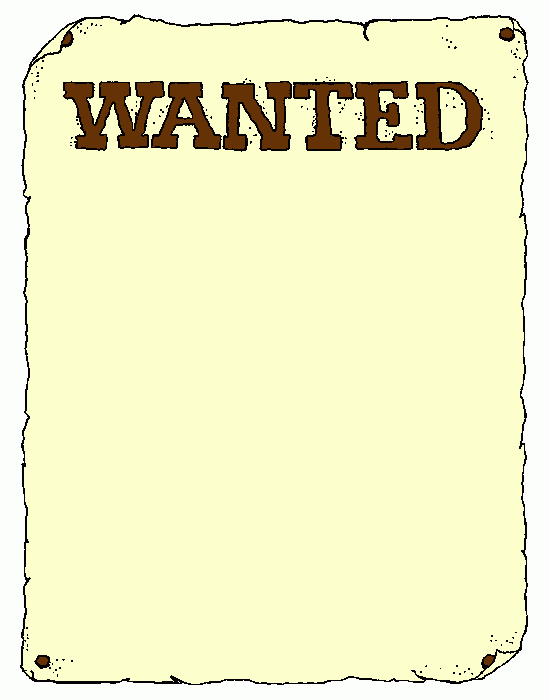 wanted coloring page
