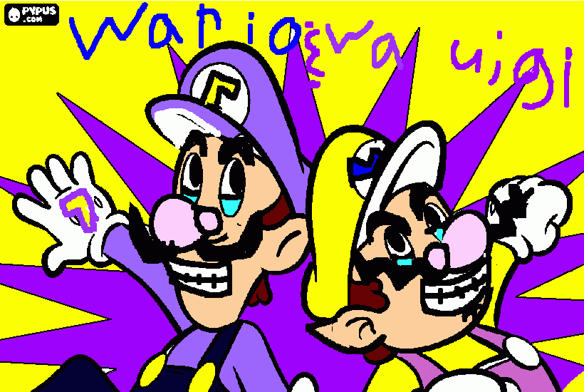 wario and waluigi coloring pages