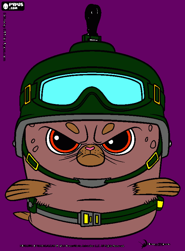 warior seal coloring page