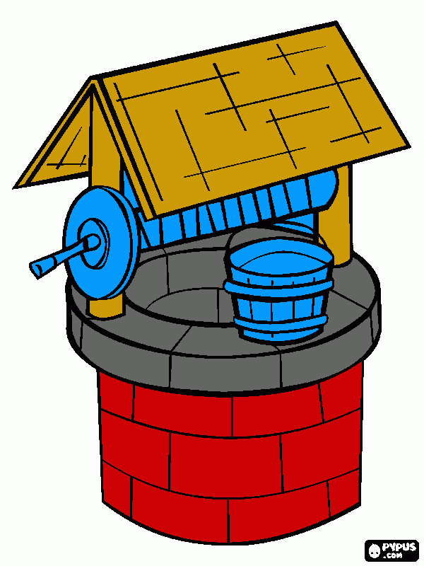 water well coloring page