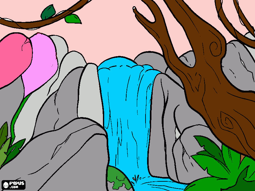 Waterval coloring page