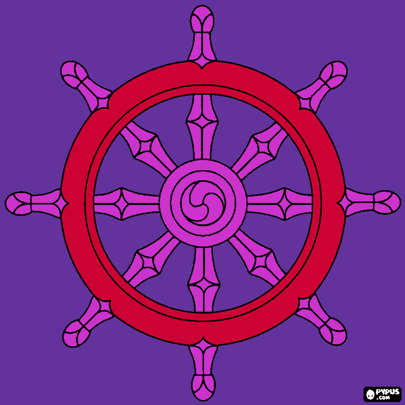 wheel of dharma coloring page