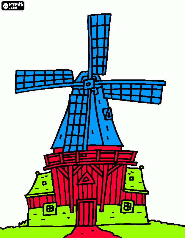 windmill coloring page