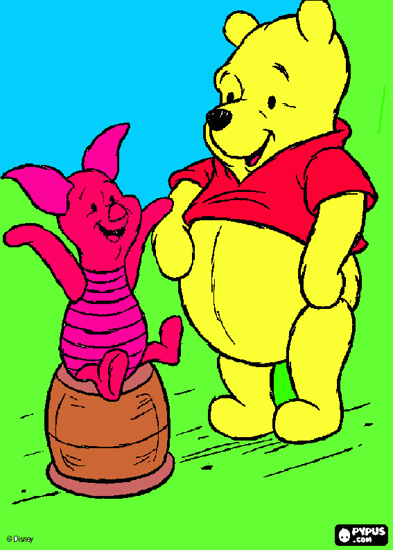 winnie the pooh and piglet coloring page