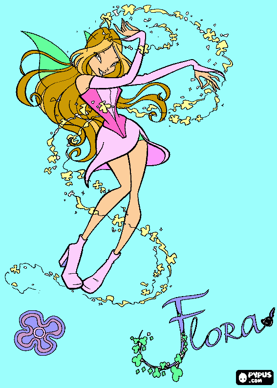winx flora coloring page