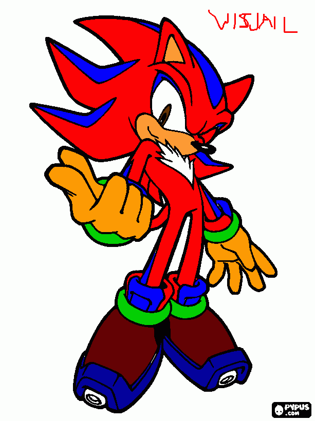 Wisjail the hedgehog the shadow clone! coloring page
