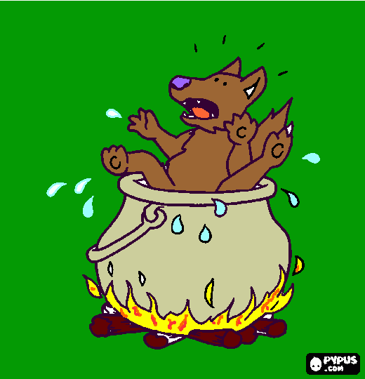 Wolf in pot coloring page
